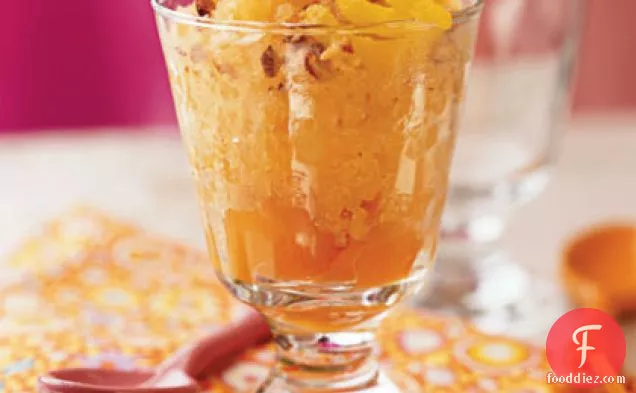 Apricot Ice with Roasted Almonds