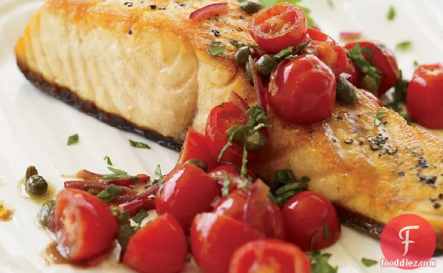 Pan-Roasted Salmon with Tomato Vinaigrette