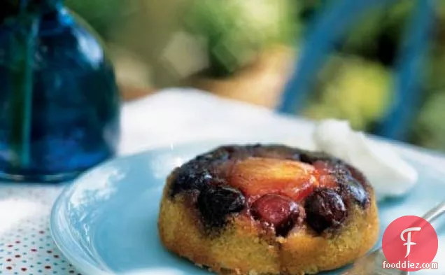 Apricot-Cherry Upside-Down Mini Cakes