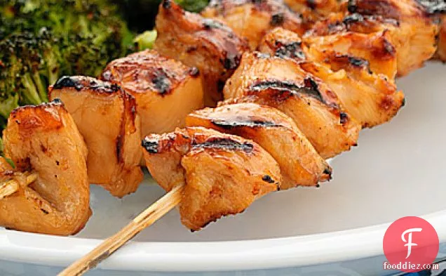 Pineapple Apricot Chicken Skewers