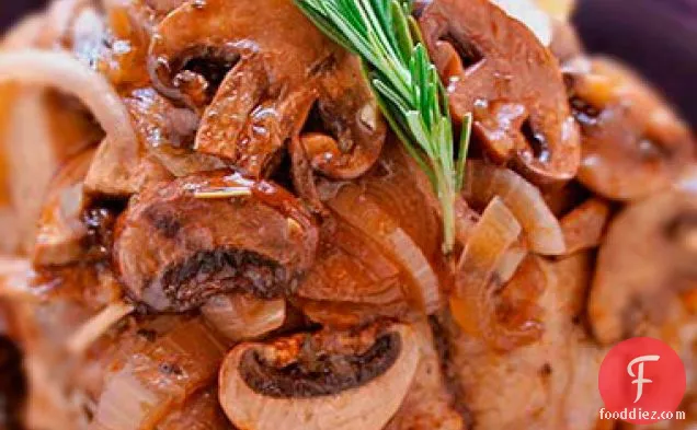 Pork Roast With Mushrooms And Brown Sugar Apricot And Pomegrana