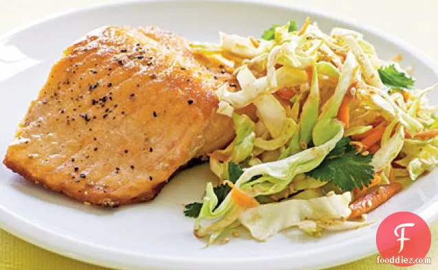 Crispy Skin Salmon with Fiery Asian Slaw