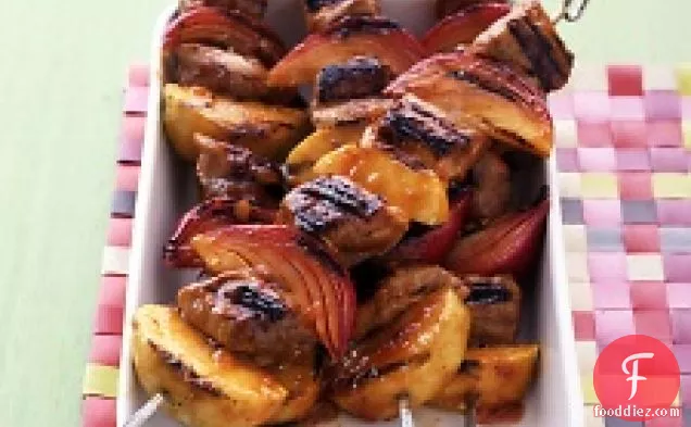 Barbecued Pork-and-apple Kebabs