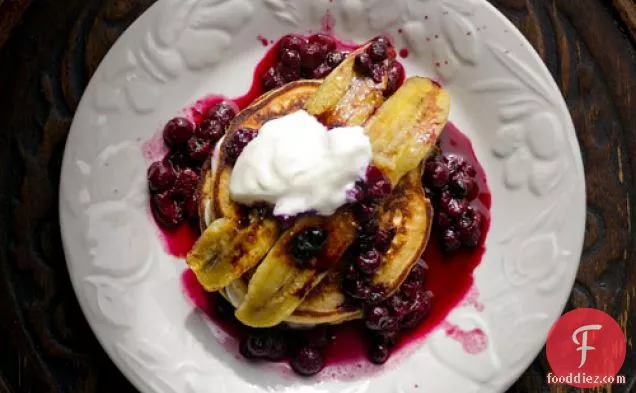 Pancakes W/ Sweet Berries & Banana