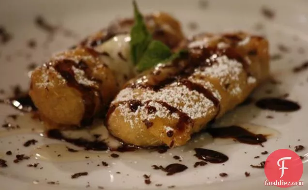 Fried Bananas with Lavender Honey and Five-Spice Chocolate