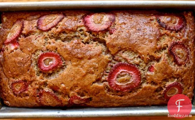 Brown Butter Banana Strawberry Bread