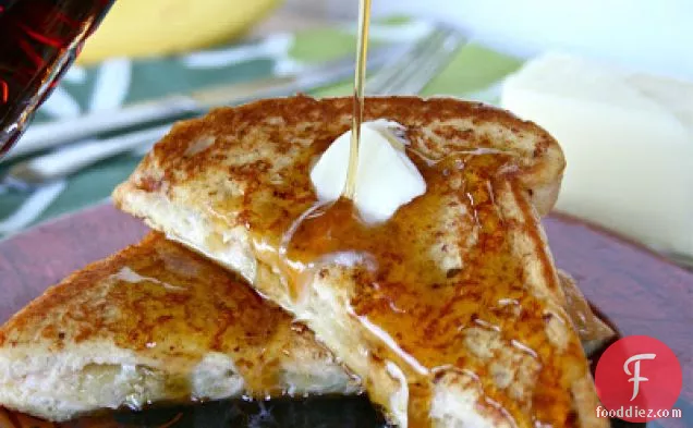 Caramelized Banana & Cream Cheese Filled French Toast