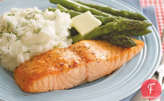 Roasted Salmon with Dill Mashed Potatoes