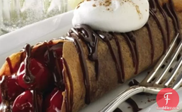 Black Forest Crepes Made With Hershey's Sugar Free Chocolate Candy