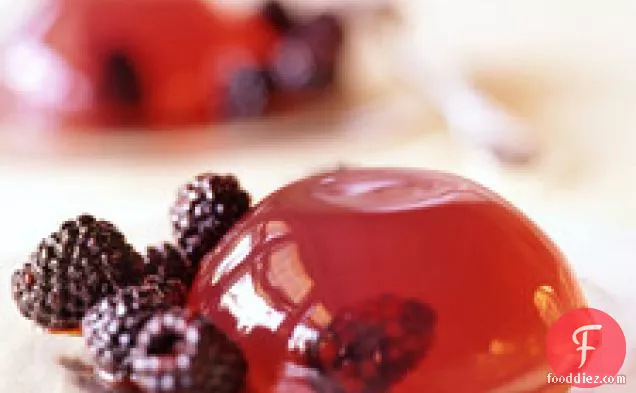 Rose Gelatin With Blackberries