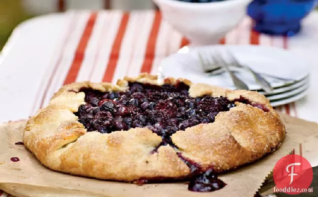Blueberry and Blackberry Galette with Cornmeal Crust