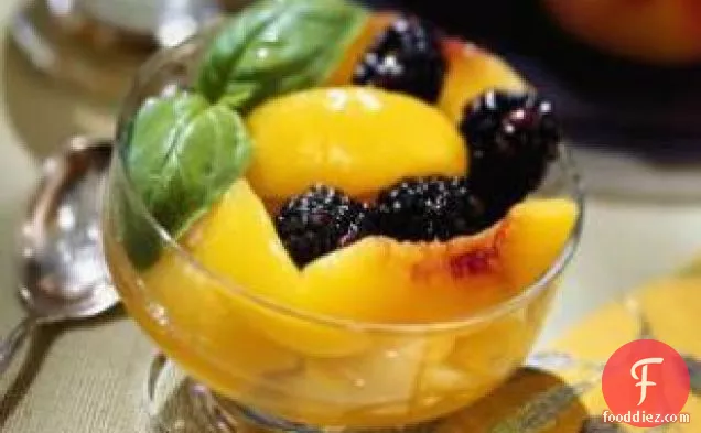 Peach-blackberry Compote With Basil Syrup