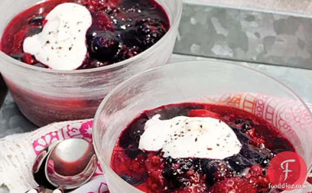 Crushed Berries with Hibiscus Jelly