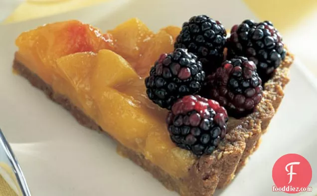 Peach And Blackberry Tart With Oatmeal-cookie Crust