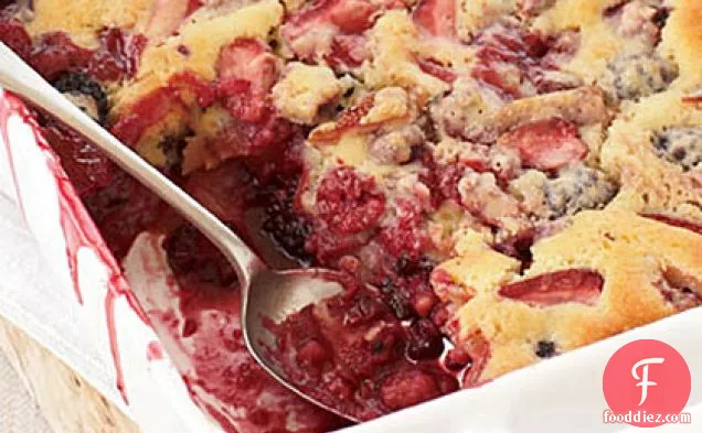Mixed-Berry Spoon Cake