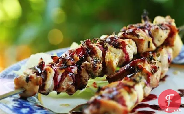 Rosemary Chicken Skewers With Berry Sauce