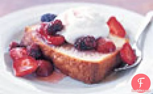 Lemon Pound Cake with Berries and Whipped Cream