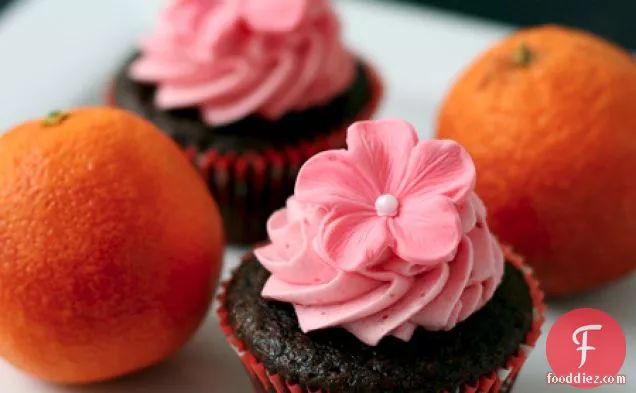 Chocolate Olive Oil And Blood Orange Cupcakes