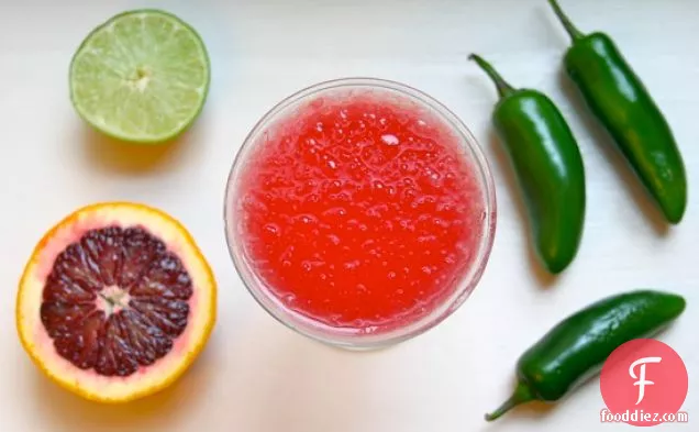 Spicy-cool Blood Orange-jalapeño Margaritas Straight Up Cocktai