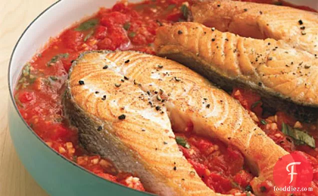 Pan-Roasted Salmon and Tomatoes