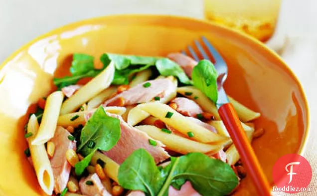 Penne with Salmon, Arugula, and Chives