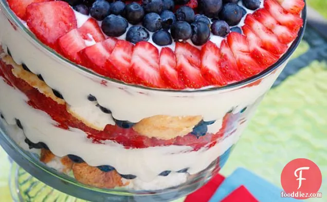 Red, White And Blueberry Trifle