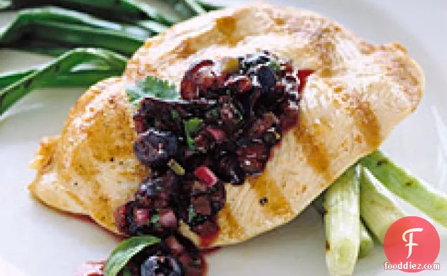 Grilled Chicken With Blueberry-basil Salsa