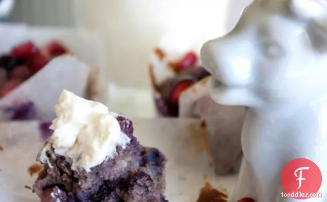 Pomegranate Blueberry Coconut Muffins