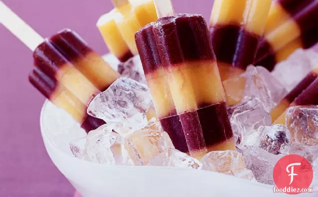 Blueberry-Peach Tequila Popsicles