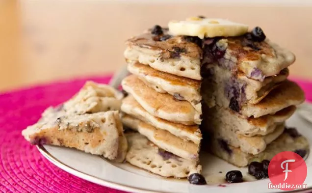 Vegan & Gluten-free Vanilla Blueberry Buckwheat Pancakes