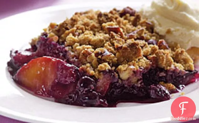 Peach & Blueberry Crisp With Spiced-pecan Topping
