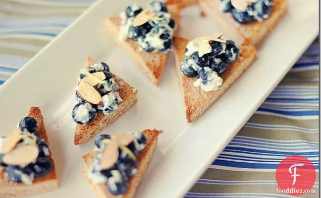 Blueberry Almond Crostinis