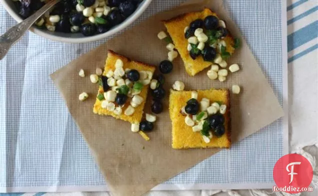 Polenta Squares With Blueberry And Corn Relish