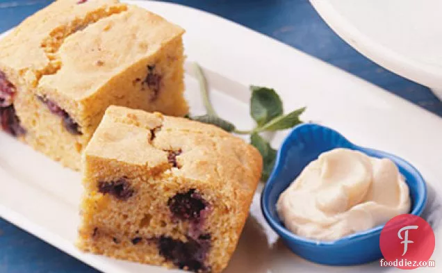 Blueberry Cornbread With Maple Butter