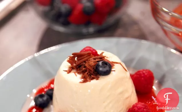 Simple Panna Cotta With Summer Fruits And Dark Chocolate