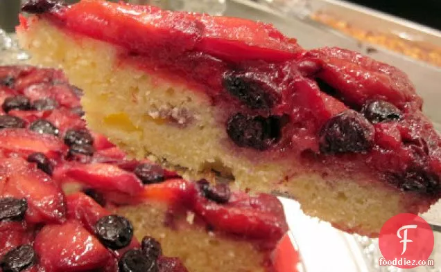 Plum Blueberry Upside-down Cake