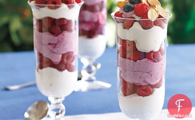 Blueberry Fool with Raspberries