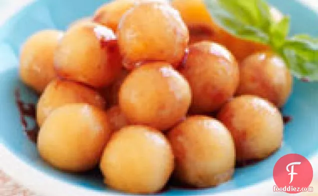 Cantaloupe With Red Wine Syrup
