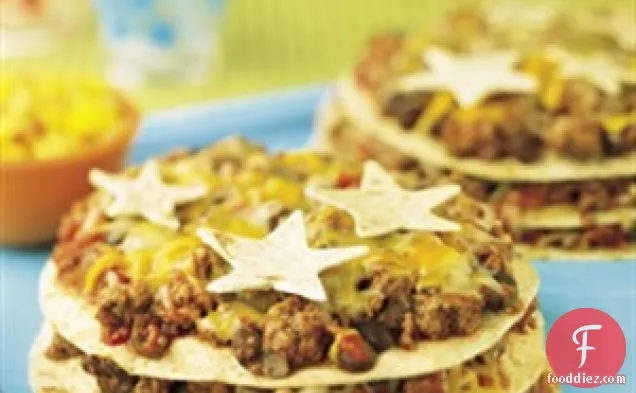 Beef And Cheese Tortilla Towers