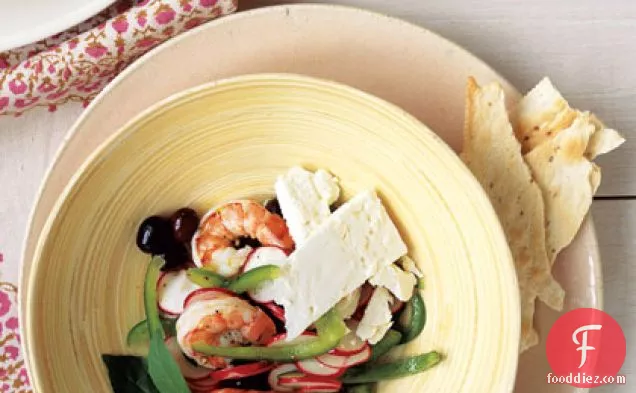 Marinated Shrimp with Mediterranean Salad