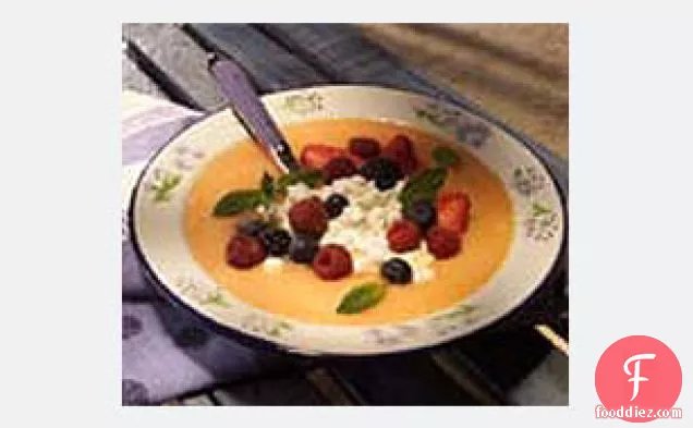 Refreshing Melon Soup with Assorted Berries