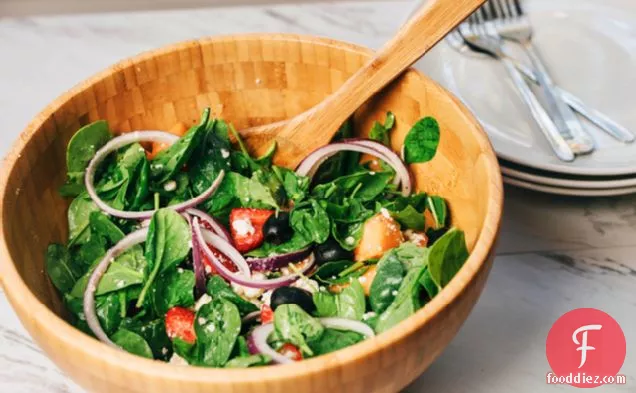 Spinach, Fruit & Feta Salad