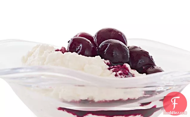 Port-Mulled Cherries with Ricotta