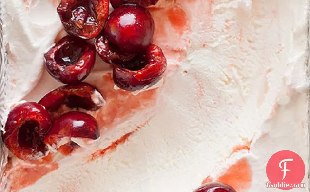 Cherry Semifreddo With Orange-cinnamon Cherry Compote