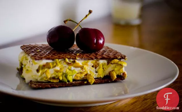 Cherry Pistachio Ice-cream Sandwich