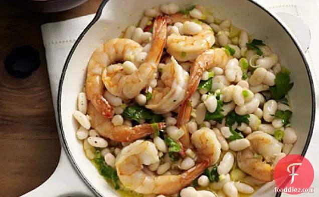Lemony Shrimp with White Beans and Couscous