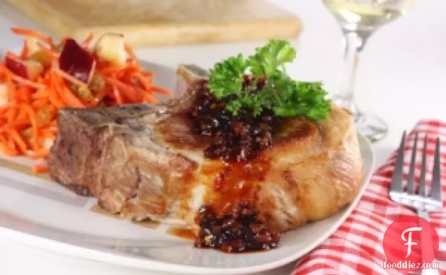 चेरी सॉस के साथ कैंसर विरोधी पोर्क चॉप