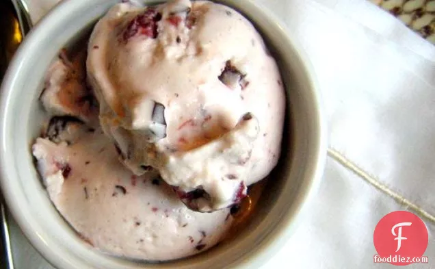 Sour Cherry-almond Ice Cream With Chocolate Chunks