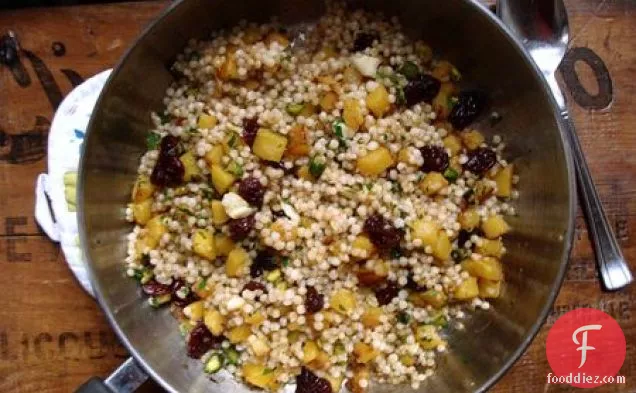 Israeli Couscous With Squash, Dried Cherries And Pistachios