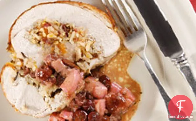 Turkey Roulade With Wild Rice And Rhubarb-cherry Stuffing